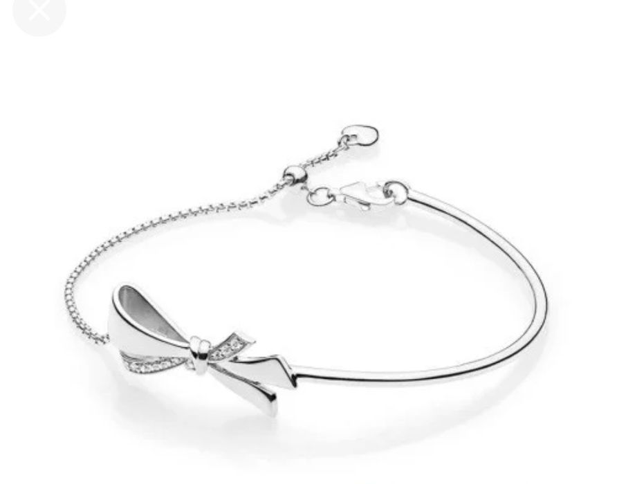 Срібний браслет pandora пандора Сяючий бант оригінал