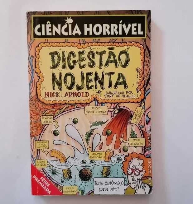 livro humor Ciência Horrível digestão nojenta portes grátis