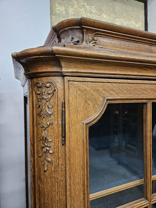 Duża dębowa biblioteka francuska witryna /