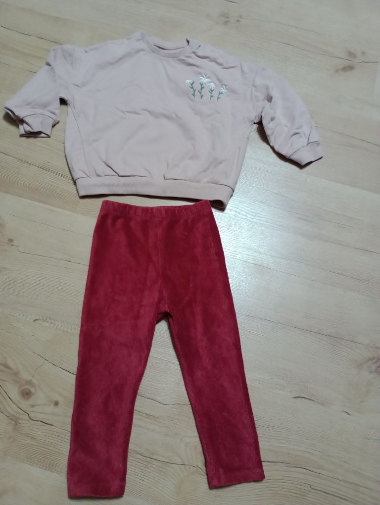 Paka zestaw ubranek dla dziewczynki na 80 86 bluza spodnie