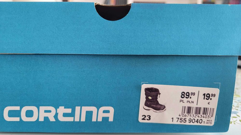 Buty śniegowce Cortina rozmiar 23