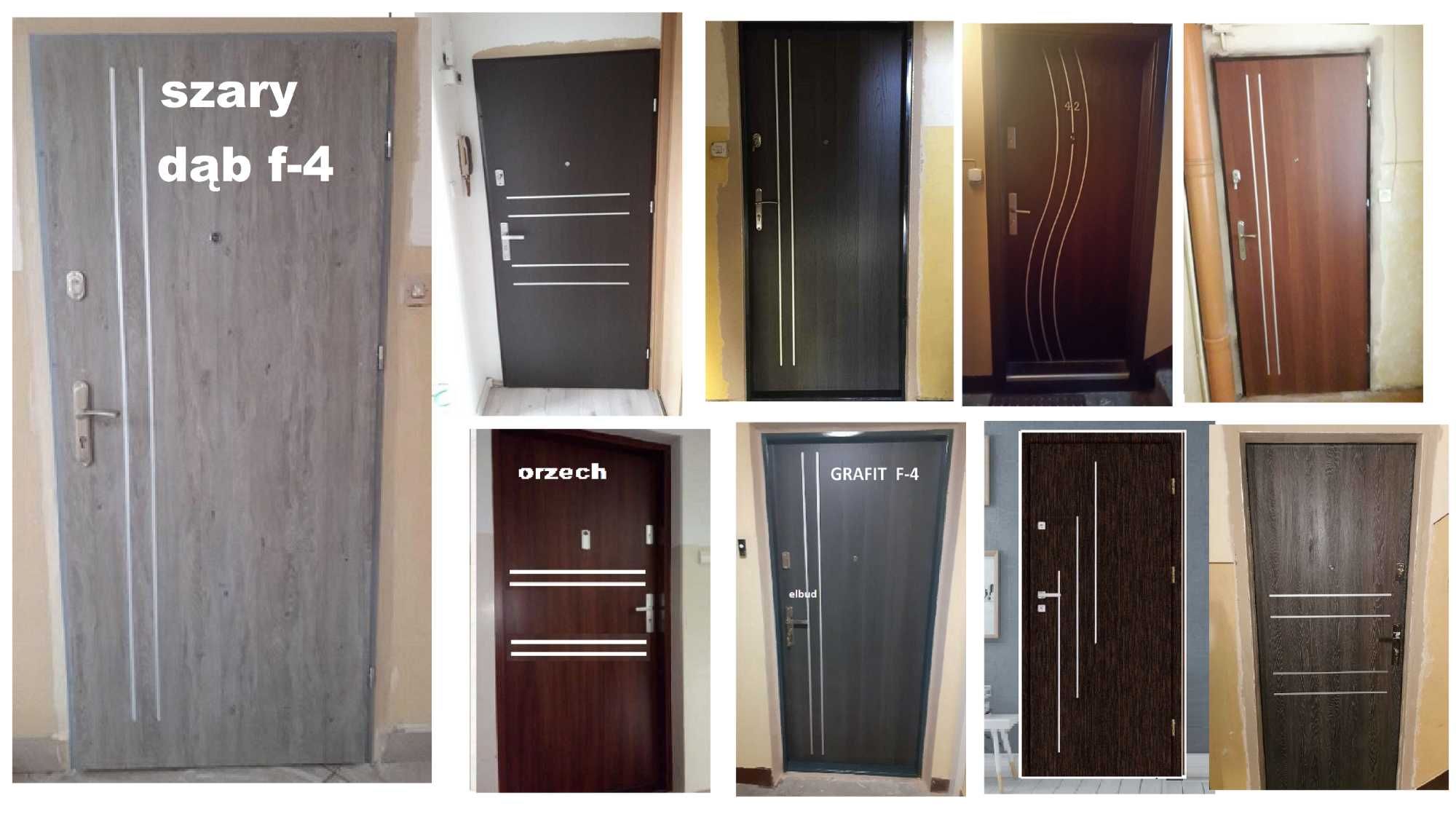 Drzwi do mieszkania wejściowe-ZEWNĘTRZNE-drewniane-metalowe z MONTAŻEM