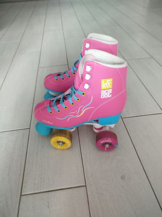 Wrotki KRF School różowe 34