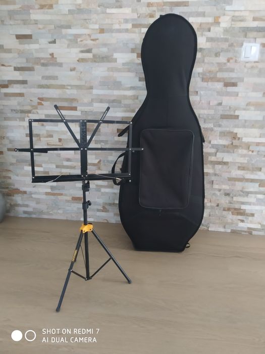 Estojo de violoncelo+ estante de partitura