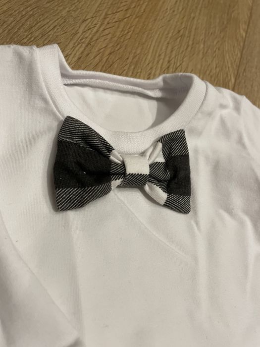Eleganckie ubranko chrzest/święta 68 miś foch