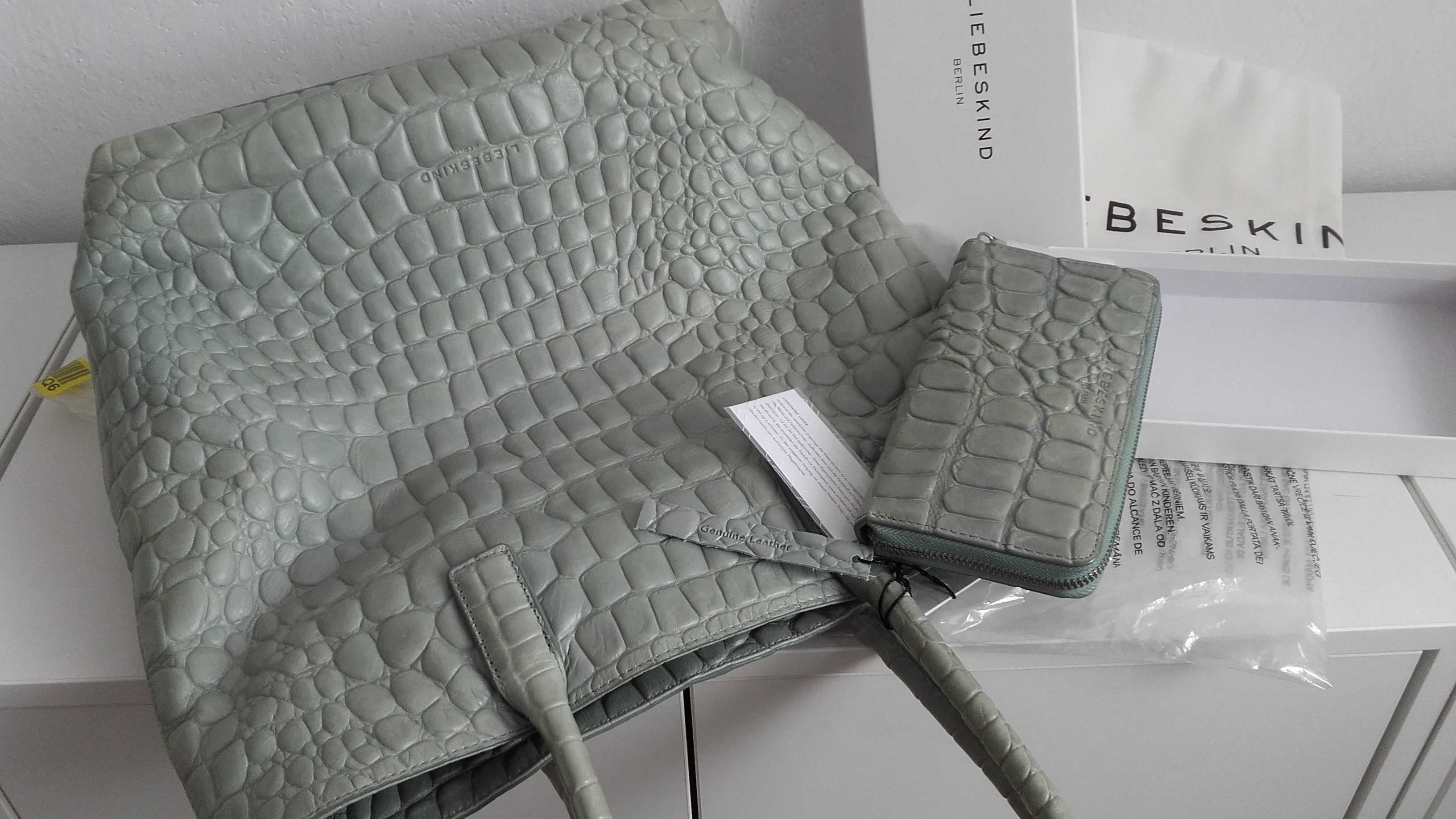 Liebeskind-Nowa torba- shopper bag z portfelem- krokodyl