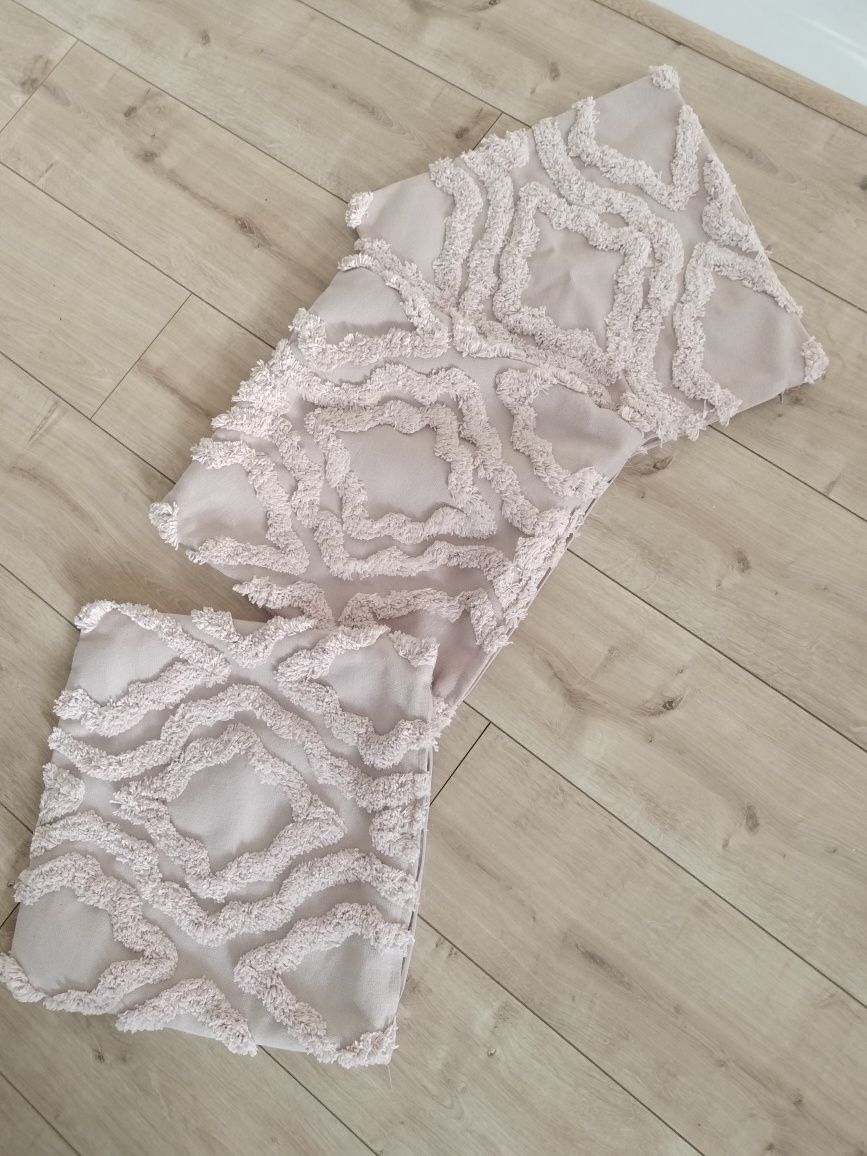 Trzy poszewki ozdobne Boho różowe pudrowy róż