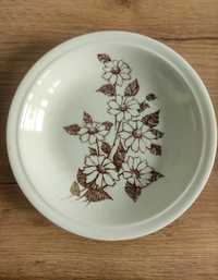 Vintage talerz Ditmar Urbach produkcja Czechosłowacja kwiaty brązowe