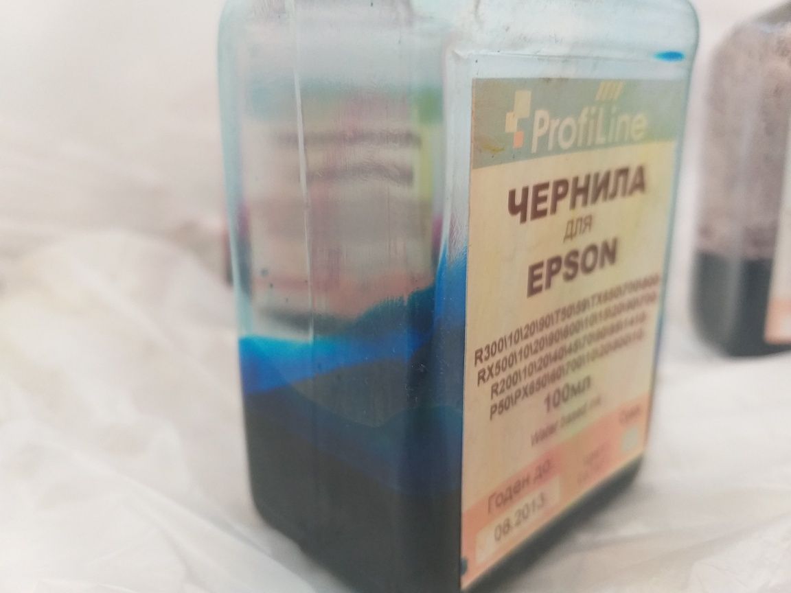 Остатки чернил для цветного принтера Epson 4шт