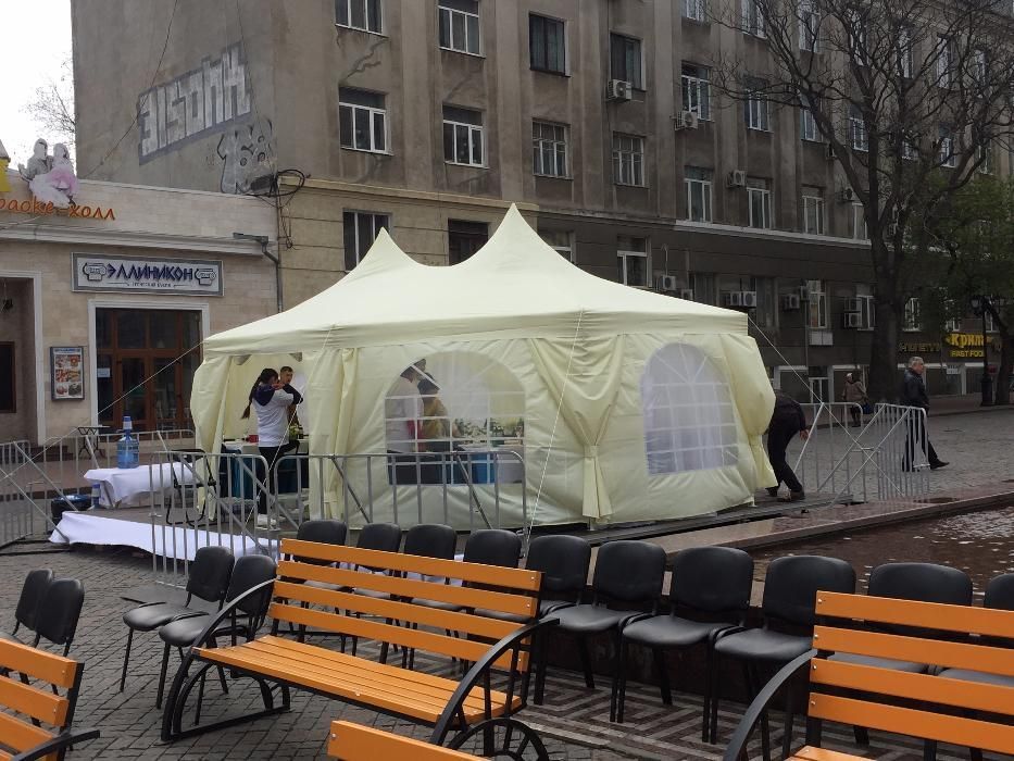 оренда наметів, стільців, столів, сцени, звуку, світла, екранів Одеса