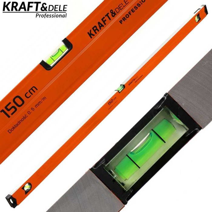KRAFT&DELE Poziomica Magnetyczna 150cm Aluminiowa 3 Libelle KD10315