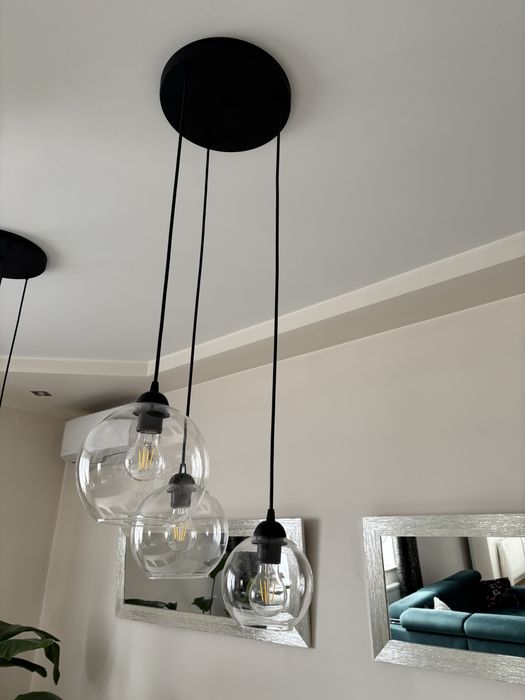 Lampy wiszące czarne industrialne komplet