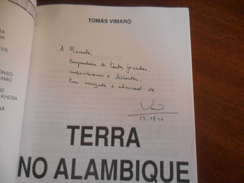 "Terra no Alambique" de Tomás Vimaró - 1ª Edição de 1994 - MOÇAMBIQUE