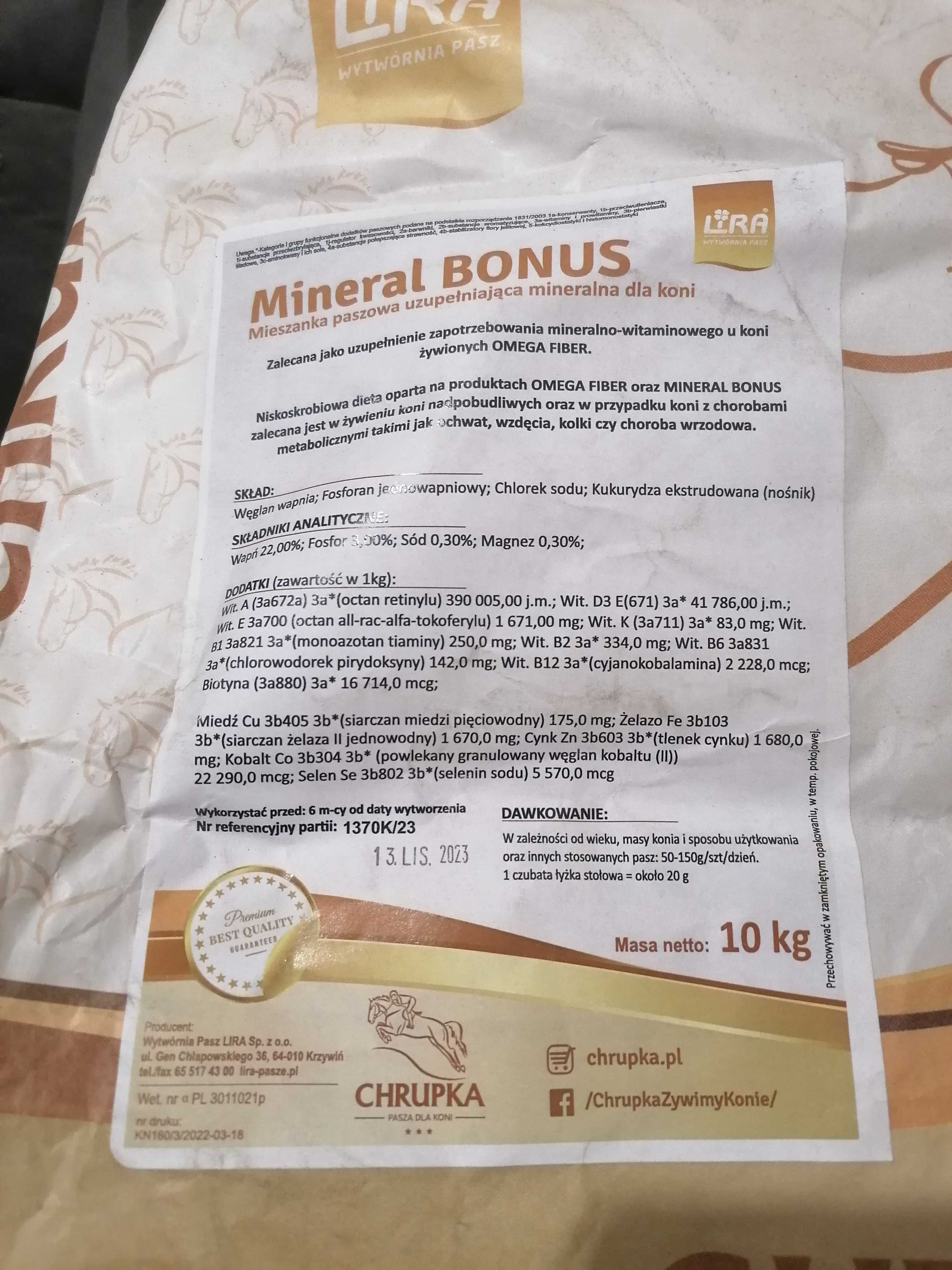 Lira Mineral Bonus 10 kg witaminy dla konia