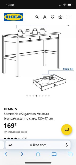 Secretária e cadeira