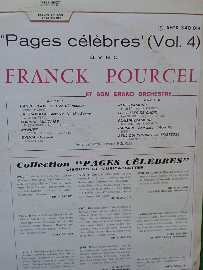 Disco de vinil "Pages Célèbres vol.4 Frank Pourcel"