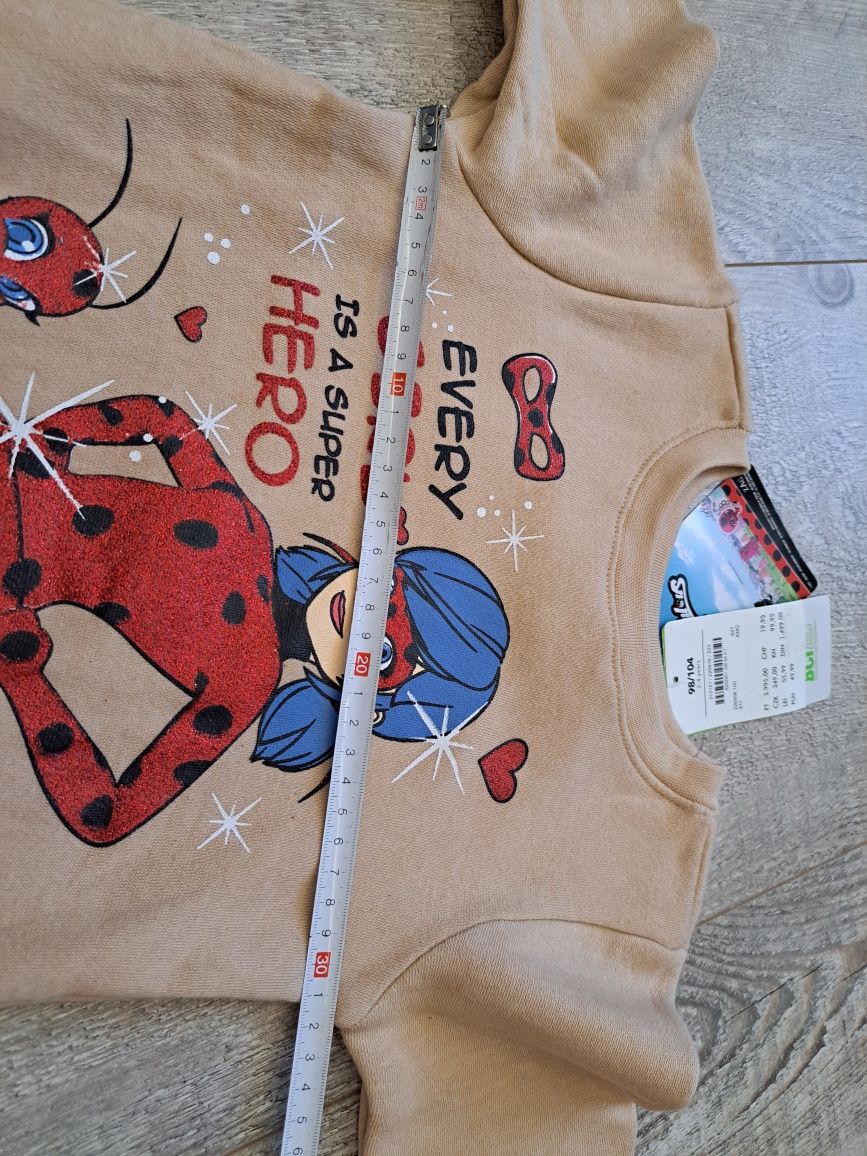 Bluza dziewczęca - Czerwona Biedronka,  Miraculous- rozm 98/104