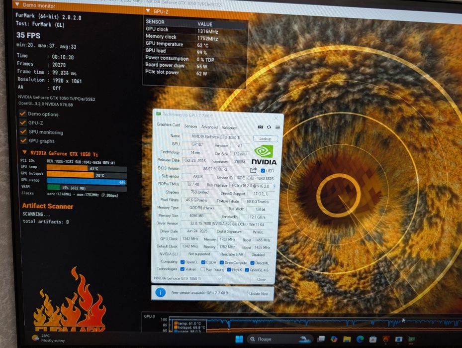 Відеокарта ASUS CERBERUS GTX 1050Ti 4GB (GDDR5) Гарантія | XPLAY