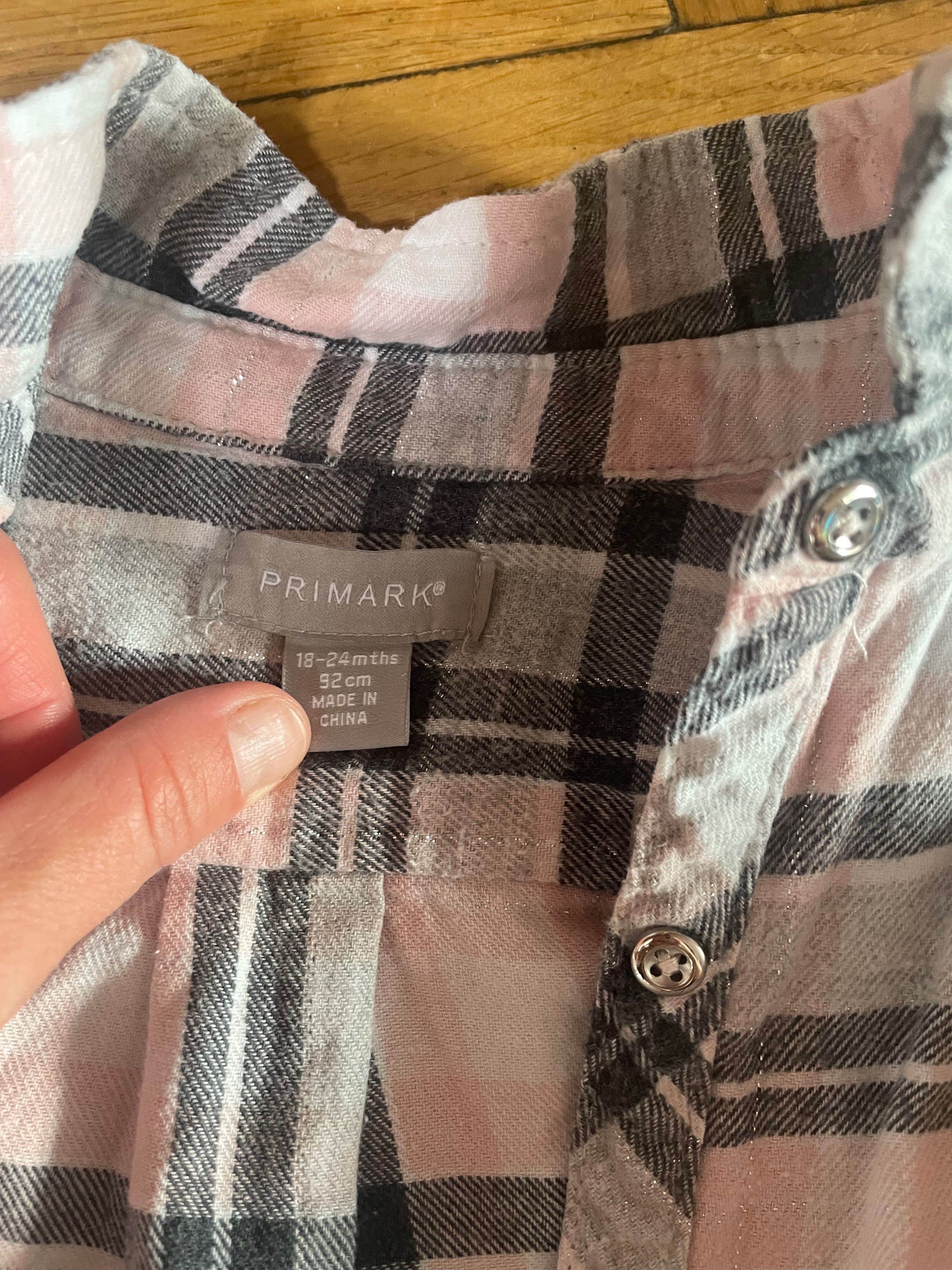 2 koszule w kratę dla dziewczynki Zara Primark śliczne na jesień 92