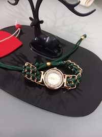 Zegarek Sloggi bransoletka zielono-złoty