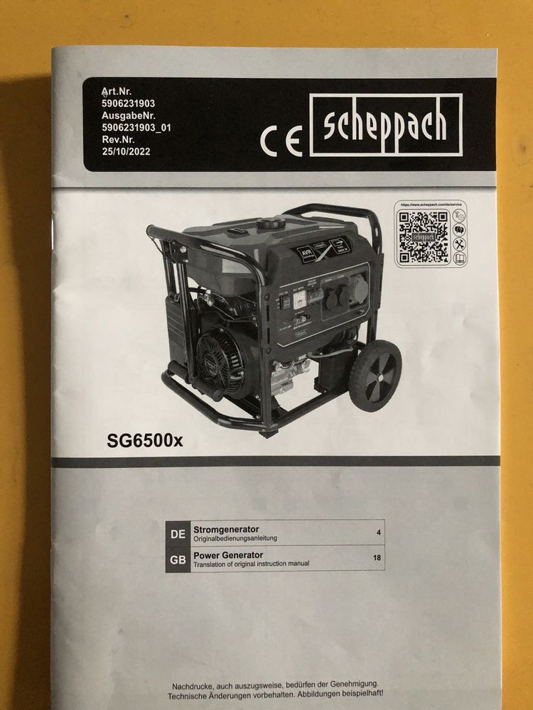 Генератор Scheppach SG6500X