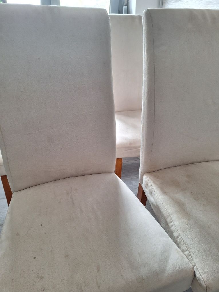 6 cadeiras IKEA beje com capas cinza