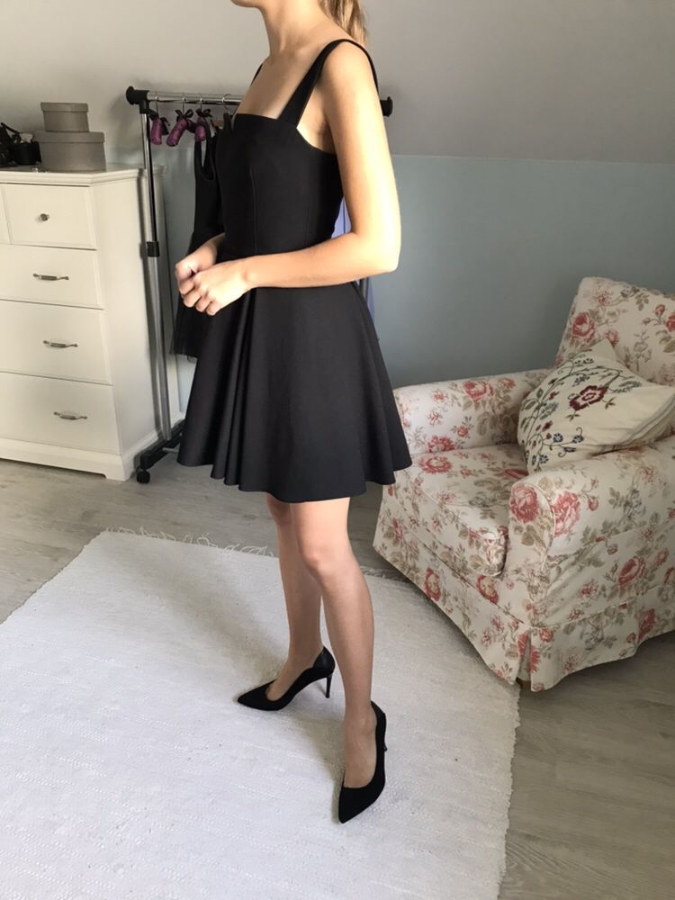 Sukienka czarna XS mini szyta na miarę elegancka koktajlowa