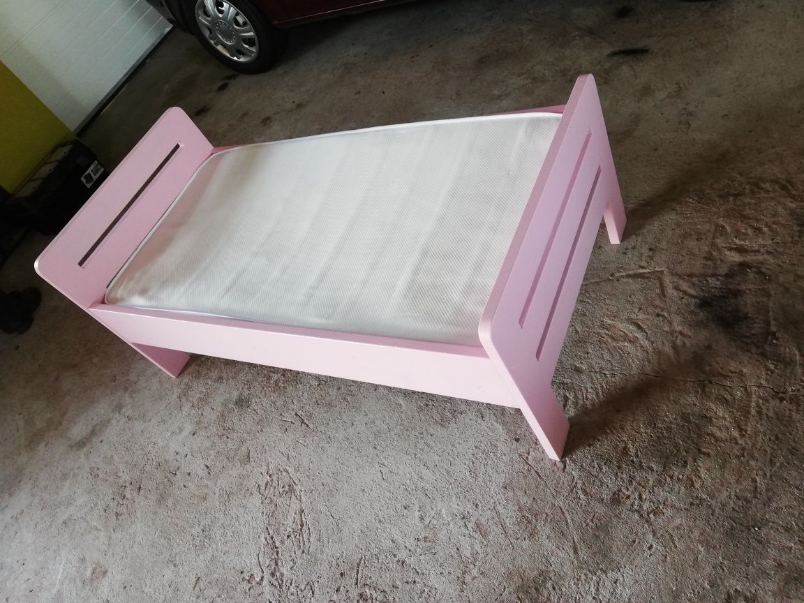 łóżeczko dla dziecka 70x140 materac różowe