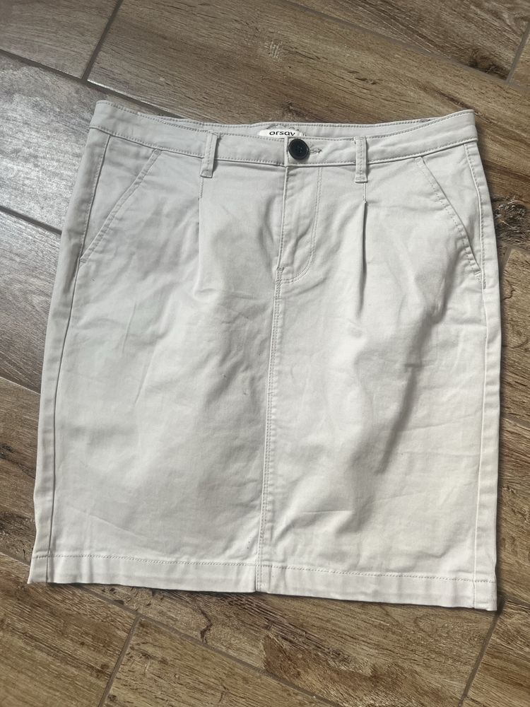 Spodnica bezowa mini orsay rozmiar s 36 pssek pleciony boho