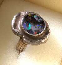 Srebrny pierścionek z opalem australijskim/REZERWACJA
