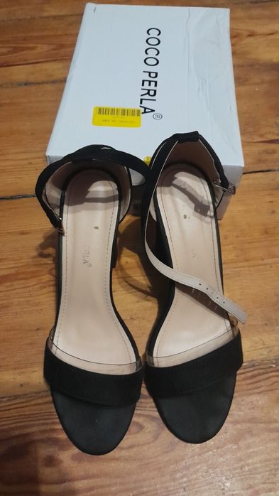 Sandały czółenka buty do sukienki czarne eleganckie 39