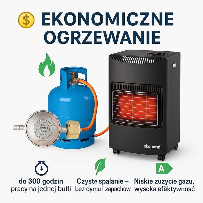PIECYK GAZOWY szybkie ogrzewanie 4200W na butle GRZEJNIK na gaz