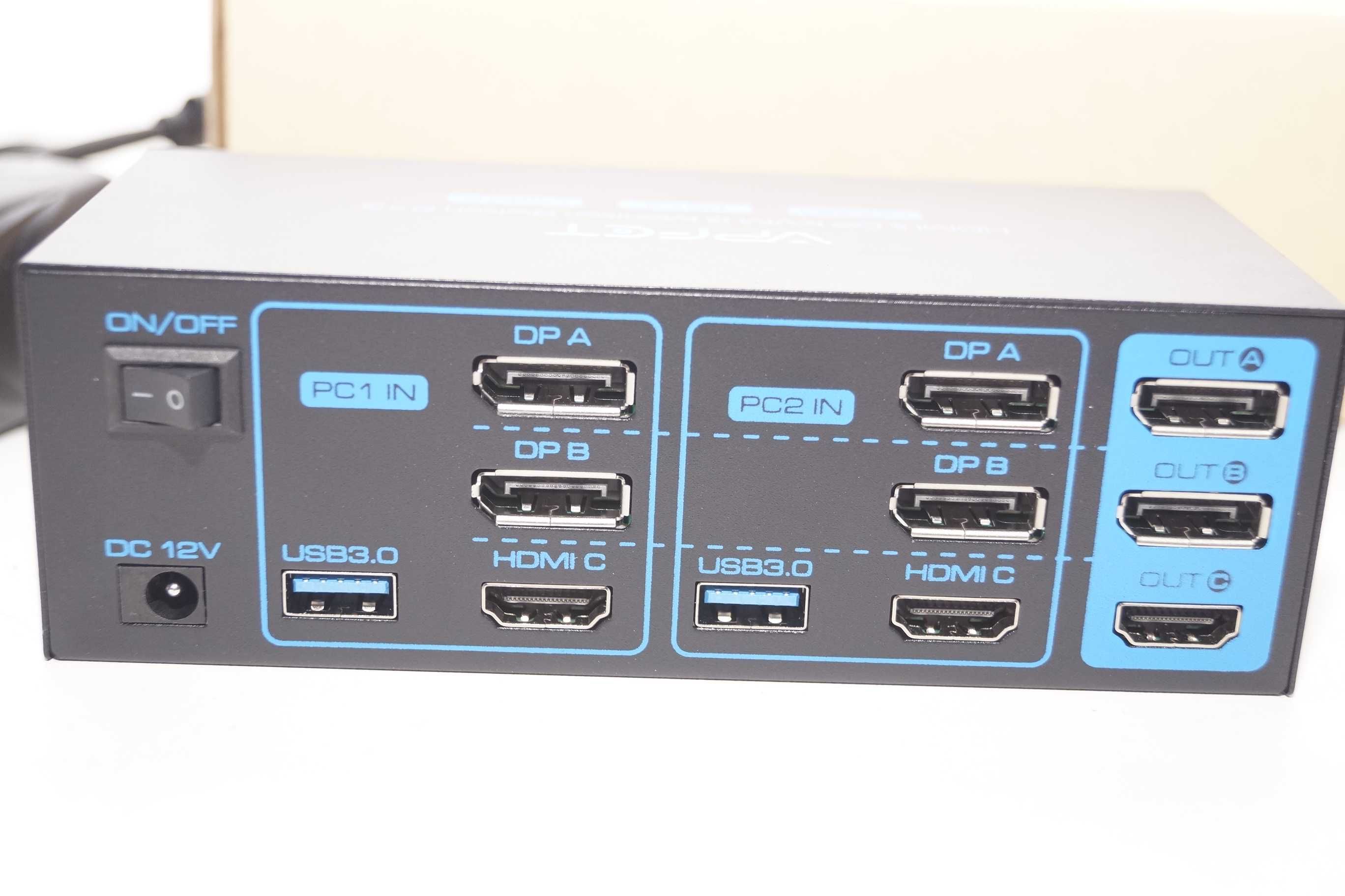 Przełącznik HDMI DP KVM 3 monitory Switch 2x3 VPFET VP-SW232 8K 60Hz
