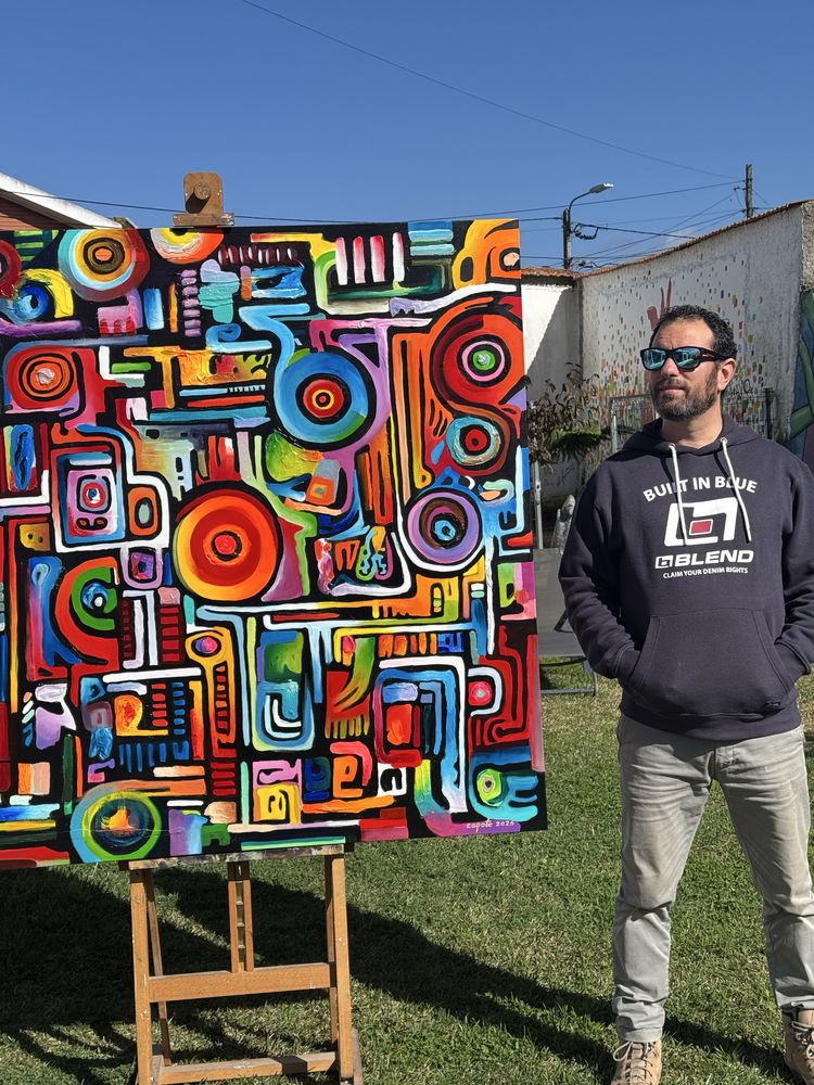 Arte contemporânea - “Cosmic Mystery” - pintura em Óleo sobre tela