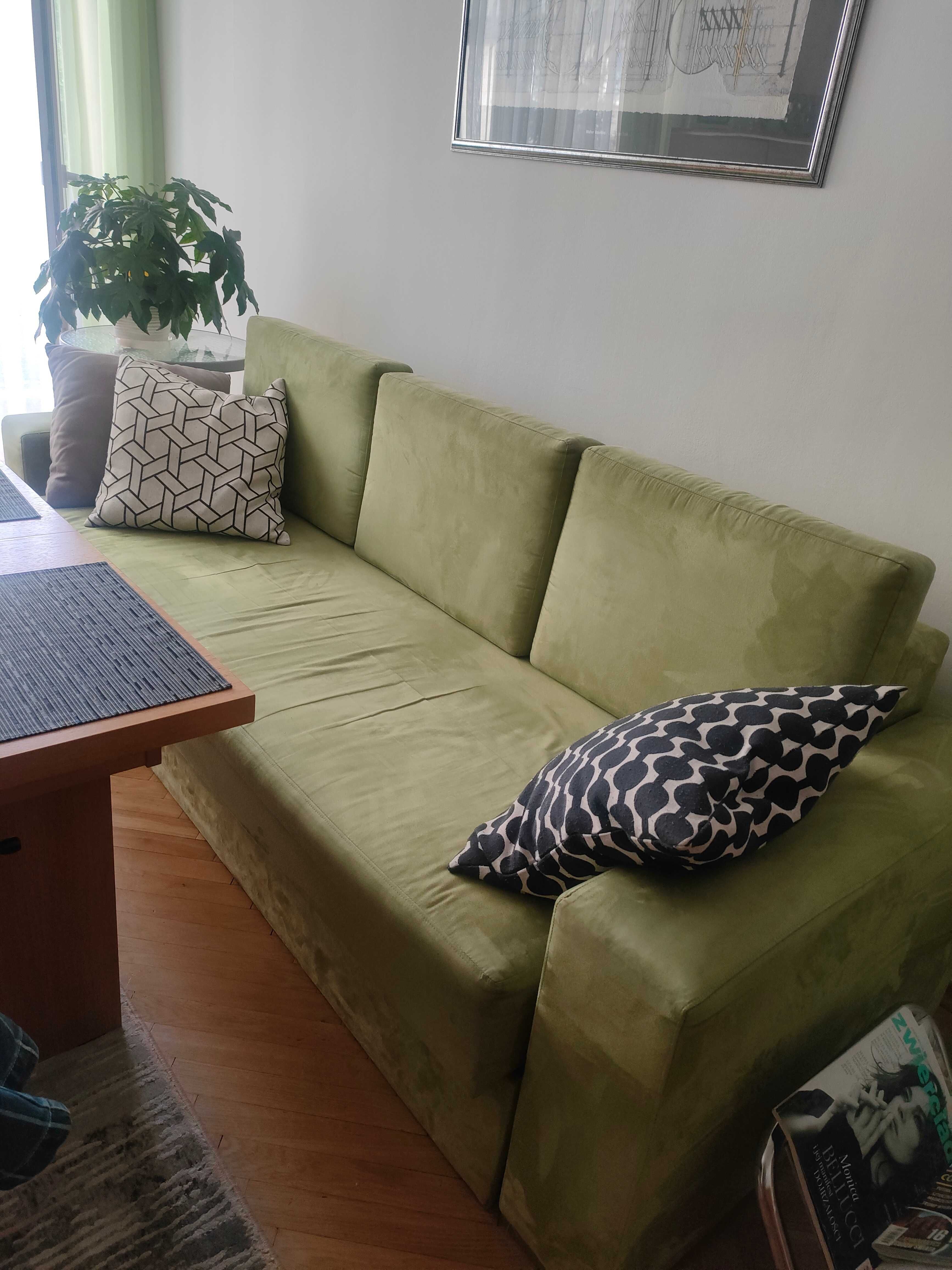 Duża kanapa rozkładana do salonu (sofa 3 os, do spania, z pojemnikiem)