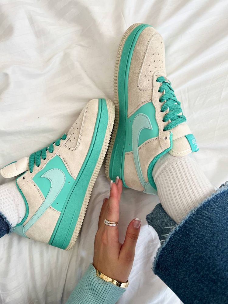 Nike Air Force Tiffany Rainbow x Grey Blue