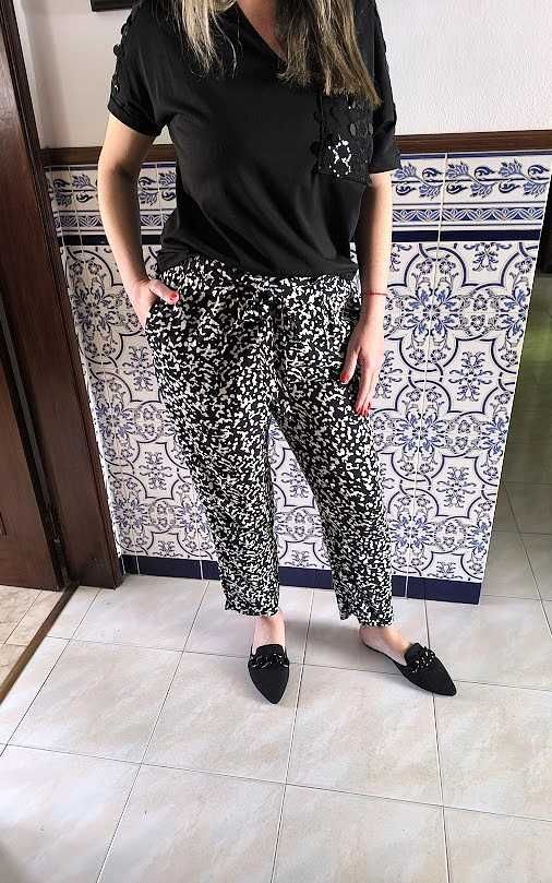 Calças mod. carrot, confortáveis e com um look jovem - Tam. L  Lefties
