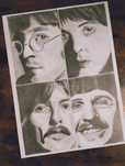 The Beatles portret całej czwórki szkic ołówkiem
