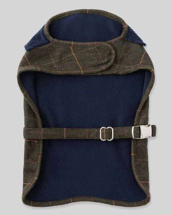 Coleira, trela e casaco em tweed Hugo and Hudson. Novo