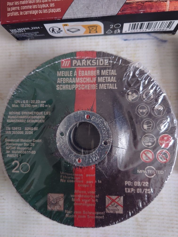 Tarcze do cięcia Kamienia Płytek Metalu 125mm 44 SZT ZESTAW PARKSIDE