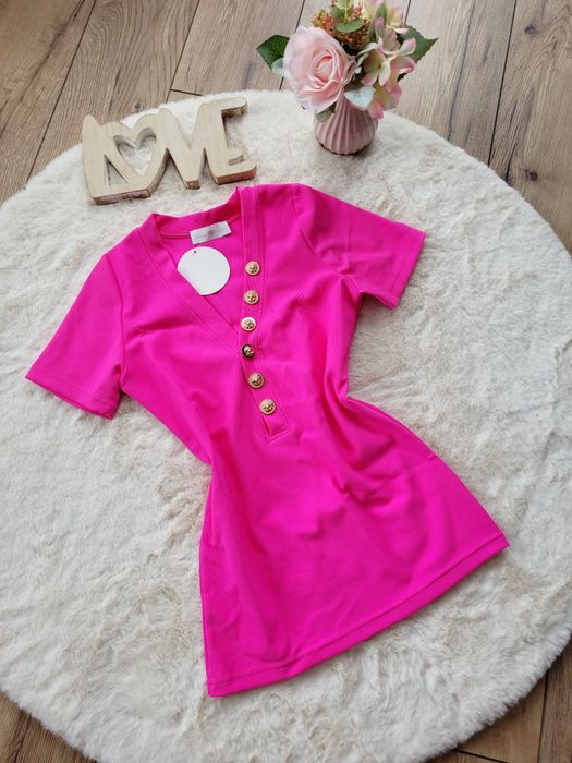 Bluzka prążek Lady drama 1 róż