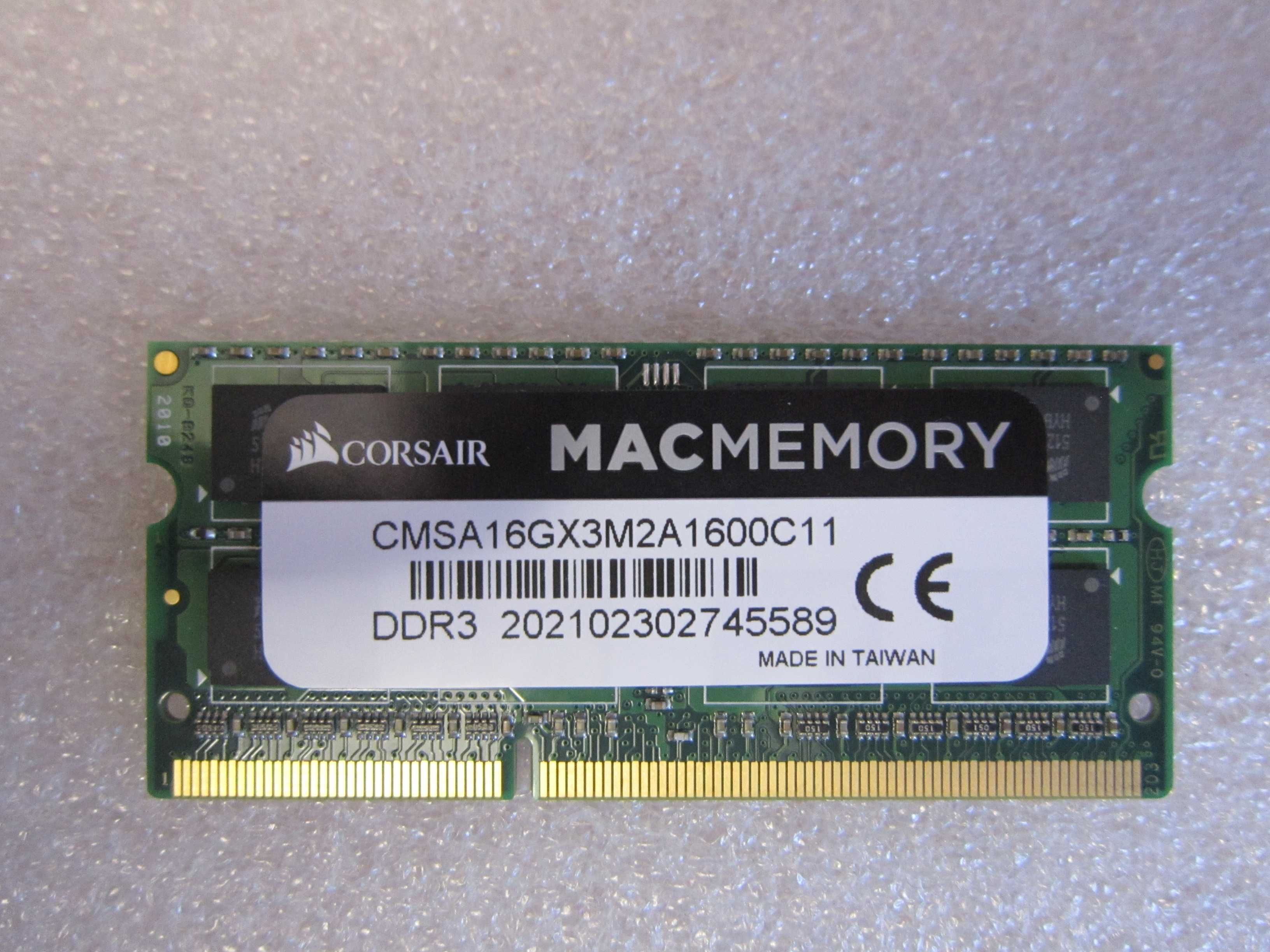 16 GB 2x8 GB CORSAIR Mac Memory DDR3 pamięć ram laptop CMSA8GX3M1A1600