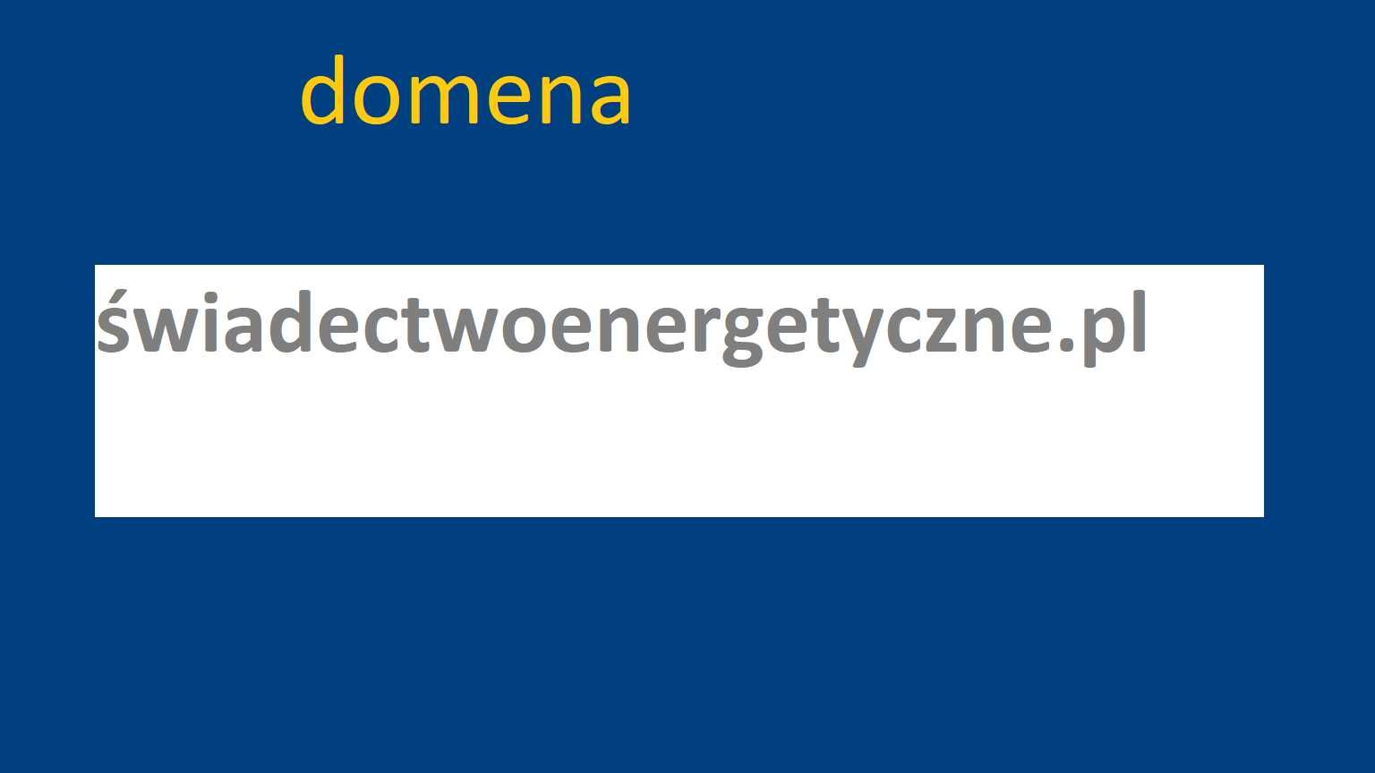 domena    świadectwo energetyczne pl  do sprzedania