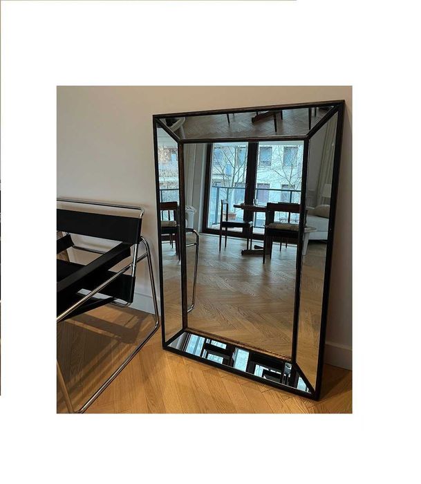 Lustro Miloo Home czarne drewno postarzane duże 120x80 Westwing Zara