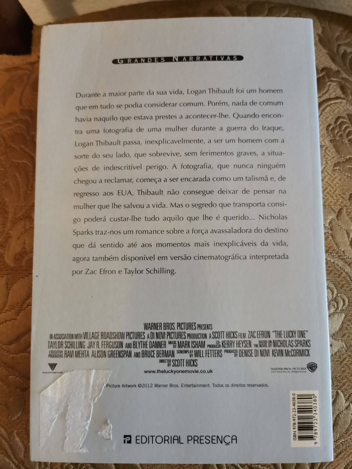 Um Homem Com Sorte (Nicholas Sparks) - Editorial Presença