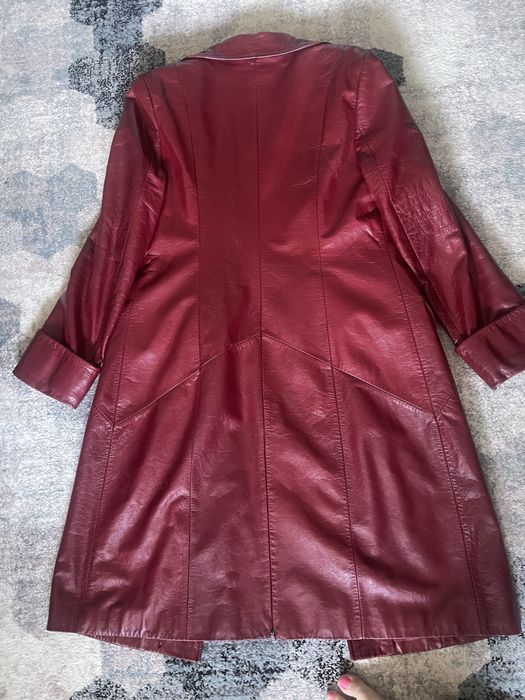 Пальто шкіряне з натуральним хутром! Розмір ML!