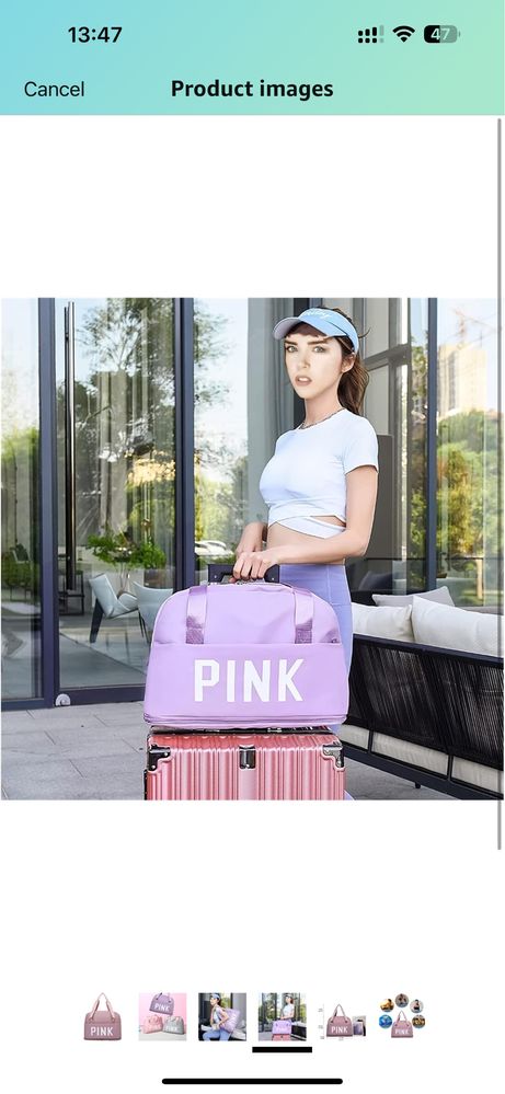 Сумка доя подорожей жіноча pink