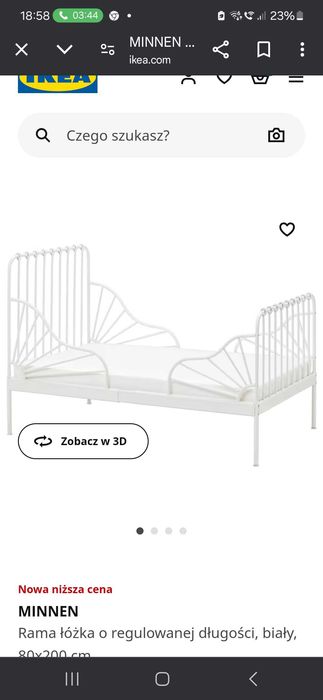 Łóżko  z materacem minnen ikea