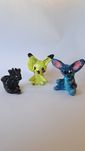 Handmade figurki gliniane, Stitch, Pikaczu, Szczerbatek