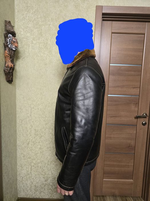 PONTE дубленка кажанная мужская на меху